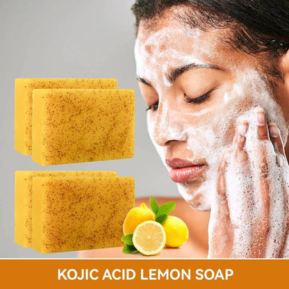 Handmade Lemon Turmeric Kojic Acid Soap - Gentle Dark Spot Remover for Acne & Hyperpigmentation