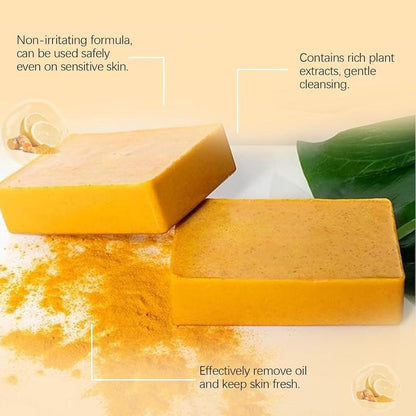 Handmade Lemon Turmeric Kojic Acid Soap - Gentle Dark Spot Remover for Acne & Hyperpigmentation